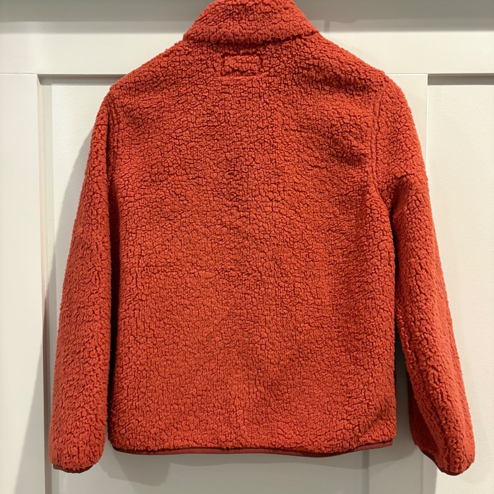 Universal Thread Fleece Jacket Women Small Orange Sherpa Snap Mock Neck Pocket - Picture 6 of 10
